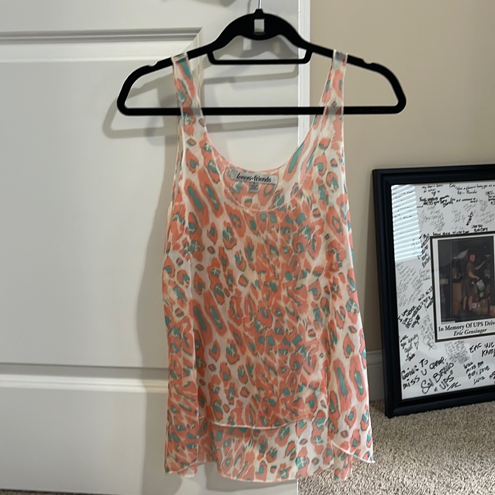 Lovers + Friends sheer leopard blouse! Size small!